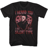 Halloween - Silent Type - American Classics - Solid Black Adult Short Sleeve T-Shirt