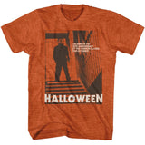 Halloween - Stairs 2 - American Classics - Heather Orange Adult Short Sleeve T-Shirt