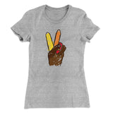 Peace Sign Hand Turkey Funny Thanksgiving Women's T-Shirt