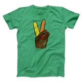 Peace Sign Hand Turkey Funny Thanksgiving Men/Unisex T-Shirt