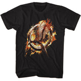 Hunger Games - Catching Fire Mockingjay - American Classics - Solid Black Adult Short Sleeve T-Shirt