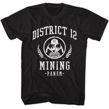 Hunger Games - D12 Mining - American Classics - Solid Black Adult Short Sleeve T-Shirt