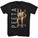 Hunger Games - Capitol Couture Peeta - American Classics - Solid Black Adult Short Sleeve T-Shirt