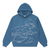 SHIPPUDEN SASUKE SINGLE LINE HOODIE (BLUE)