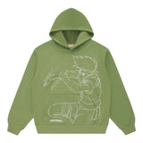 SHIPPUDEN KAKASHI SINGLE LINE HOODIE (OLIVE)