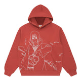 SHIPPUDEN ITACHI SINGLE LINE HOODIE (BURGUNDY)