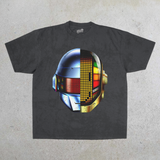 DAFT PUNK GET LUCKY HEAVY WEIGHT BLACK T-SHIRT
