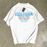 L0BSTER TELEPHONE (BLUE) PEGGY G0U MERCH HEAVYWEIGHT WHITE T-SHIRT