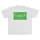 OASIS FOOTBALL PITCH WHITE HEAVY WEIGHT T-SHIRT