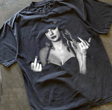 UP YOURS HEAVYWEIGHT WASHED BLACK T-SHIRT