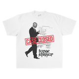 TUPAC CASE CLOSED HEAVY WEIGHT WHITE T-SHIRT