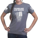 Freedom Lovin' Gun Whore Ladies T-shirt