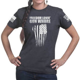Freedom Lovin' Gun Whore Ladies T-shirt Style001