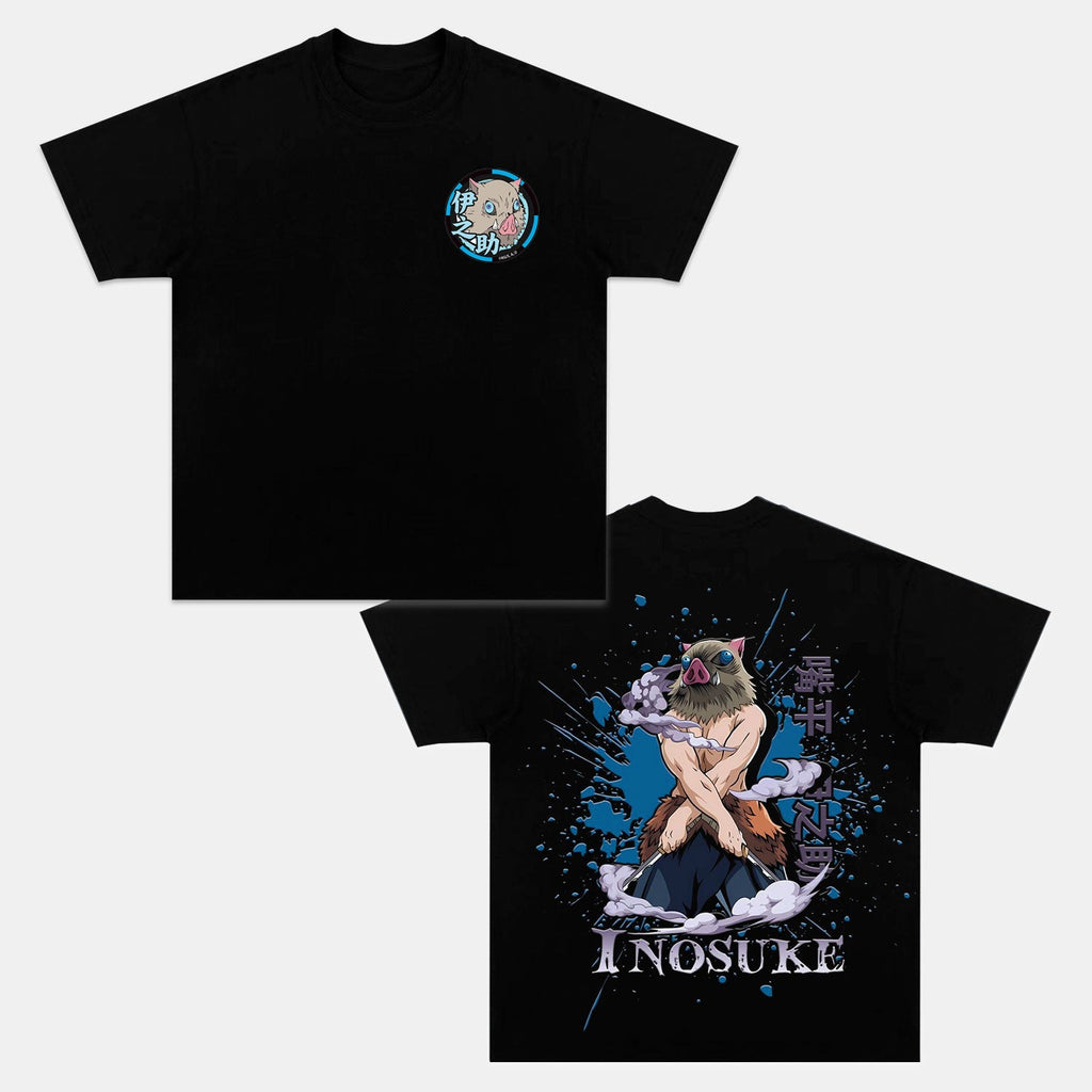 HASHIBIRA INOSUKE UNISEX ANIME INSPIRED VINTAGE T-SHIRTä¸¨DEMON SLAYER-[DS] Style001