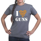 I Love Guns Ladies T-shirt