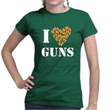 I Love Guns Ladies T-shirt