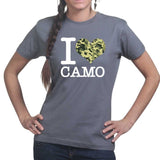 I Love Camo Ladies T-shirt