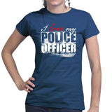 Ladies I Love My Police Officer T-shirt Style001
