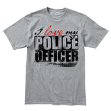 Men's I Love My Police Officer T-shirt Style001