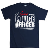 Men's I Love My Police Officer T-shirt Style001