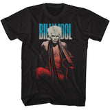 Billy Idol - Patriotic Gradient - American Classics - Solid Black Adult Short Sleeve T-Shirt