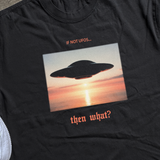 'IF NOT UFOS, THEN WHAT?' HEAVYWEIGHT BLACK T-SHIRT