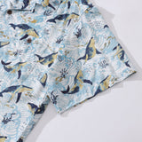 Tencel Hawaiian Shirt For Men Pisces Oceanic Camp Collar Shirt
