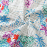 Menâ€˜s Aloha Shirts Tropical Floral Cotton Plaid Shirt Button Down Collar Unusual Plaid Shirt