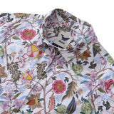 Women's Hawaiian Shirt Chintz Spring Colors Print By Christina Brimage Cotton Button-up Short Sleeve