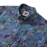 Men's Hawaiian Shirt Serene Waves Cotton Button-down Long Sleeve Aloha Shirt