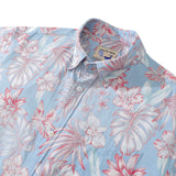 Hawaiian Shirt For Men Purple And Pink Tropical Floral Short-Sleeve Shirt Tencelâ„¢ Dream Time