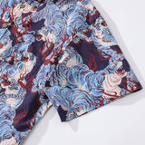 Men's Hawaiian Shirt The Staredown Print Cotton Button-down Short Sleeve Aloha Shirt