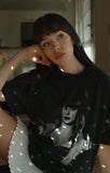 UP YOURS HEAVYWEIGHT WASHED BLACK T-SHIRT