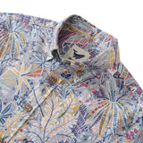 Children's Hawaiian Shirt Tropical Palm Tree Print Cotton Button-down Short Sleeve Jungle Youth Shirt