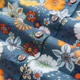 Women's Hawaiian Shirt 60's Floral Print By Samantha O' Malley Print Cotton Button-up Short Sleeve 60's Floral By Samantha O' Malley