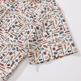 Children's Hawaiian Shirt Baseball Symphony Print Cotton Button-down Short Sleeve