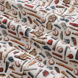 Children's Hawaiian Shirt Baseball Symphony Print Cotton Button-down Short Sleeve