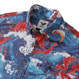 Viking Hawaiian Shirt For Men Dragon-Hunting Button-down Short Sleeve Cotton Beach Shirt Dragon-hunting Viking
