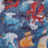 Viking Hawaiian Shirt For Men Dragon-Hunting Button-down Short Sleeve Cotton Beach Shirt Dragon-hunting Viking