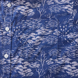 Blue Hawaiian Shirt For Men Shoal Fish Shirt Cotton Button-down Short Sleeve Aloha Shirt Shoal Layered By Katie O'shea Design
