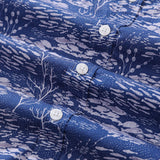 Blue Hawaiian Shirt For Men Shoal Fish Shirt Cotton Button-down Short Sleeve Aloha Shirt Shoal Layered By Katie O'shea Design