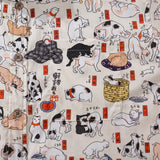 Cotton Hawaiian Shirt For Men Cat Button-down Shirt Short Sleeve Aloha Shirt Tokaido 53 Station Cats