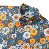 Men's Long Sleeve Hawaiian Shirt 60's Floral Print Cotton Button-down Aloha Shirt 60's Floral Print By Samantha O' Malley