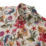 Men's Funky Hawaiian Shirt Marine Life Seahorse Octopus Print Button-down Tencelâ„¢ Marine Life (tencelâ„¢)