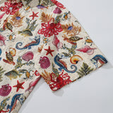 Men's Funky Hawaiian Shirt Marine Life Seahorse Octopus Print Button-down Tencelâ„¢ Marine Life (tencelâ„¢)