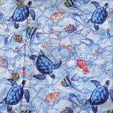 Children's Hawaiian Shirt Roaming Turtles Print Cotton Button-down Short Sleeve