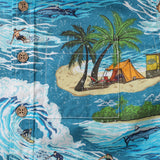 Children's Hawaiian Shirt Ride the Waves Print Cotton Button-down Short Sleeve