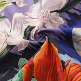 Women's Hawaiian Shirt Garden Under the Moonlight Print Cotton Button-up Short Sleeve