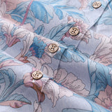 Women's Hawaiian Shirt Spring's Blush Print Cotton Button-up Short Sleeve
