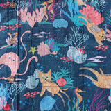 Funny Hawaiian Shirt For Men Dive Print Cotton Button-down Short Sleeve Cat Aloha Shirt Fun Dive By Pallavi Chaudhary